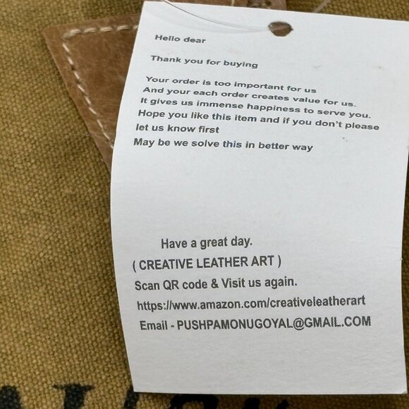 Creative Leather Art Canvas Tote Bag “Sel de Mer” Paris - Fringed & Striped Lini - Picture 5 of 11